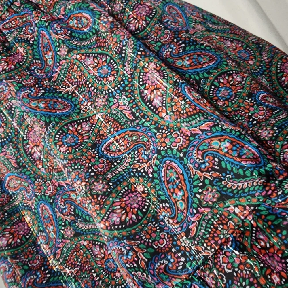 New! Ann Taylor LOFT Size XS Metallic Floral Ruffled Chiffon Cottage Mini‎ Skirt